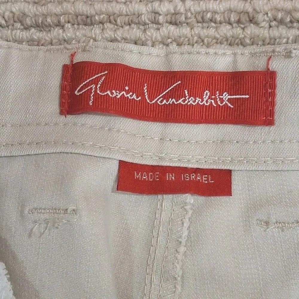 GLORIA VANDERBILT Women's Size 14 Khaki Pleated Capri Pants Cotton Blend Khakis - Picture 4 of 10